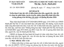 Xã Quảng Bị triển khai Cuộc thi viết về điển hình tiên tiến, người tốt, việc tốt