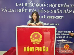 Tuổi trẻ Xuân Đỉnh tự hào thực hiện quyền công dân trong ngày bầu cử