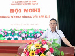 Ứng Thiên triển khai giao chỉ tiêu vận động hiến máu tình nguyện năm 2026