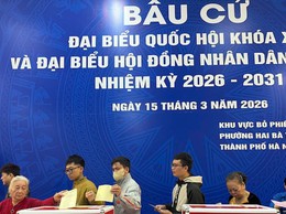 Phường Hai Bà Trưng: Một số tổ bầu cử ghi nhận tỷ lệ cử tri tham gia bỏ phiếu đạt trên 50% số lượng cử tri