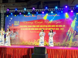 XÃ THANH TRÌ: CHƯƠNG TRÌNH VĂN NGHỆ CHÀO MỪNG THÀNH CÔNG CUỘC BẦU CỬ ĐẠI BIỂU QUỐC HỘI KHÓA XVI VÀ ĐẠI BIỂU HĐND CÁC CẤP NHIỆM KỲ 2026 – 2031