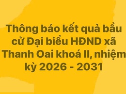 THÔNG BÁO KẾT QUẢ BẦU CỬ ĐẠI BIỂU HỘI ĐỒNG NHÂN DÂN XÃ THANH OAI KHÓA II, NHIỆM KỲ 2026 – 2031