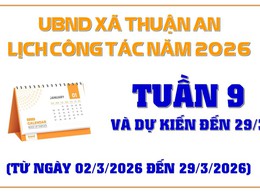 Lịch công tác tuần 09 - dự kiến đến 29/3 của UBND xã
