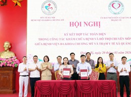 Ký kết hợp tác toàn diện giữa Bệnh viện đa khoa Chương Mỹ và Trạm Y tế xã Quảng Bị