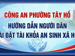 Công an phường Tây Hồ hướng dẫn người dân cài đặt tài khoản an sinh xã hội