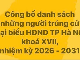 Công bố Danh sách những người trúng cử Đại biểu HĐND thành phố Hà Nội khóa XVII, nhiệm kỳ 2026-2031
