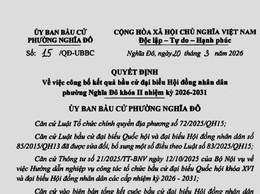Công bố kết quả bầu cử đại biểu Hội đồng nhân dân phường Nghĩa Đô khóa II nhiệm kỳ 2026-2031