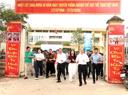 Sôi nổi Ngày chạy Olympic vì sức khỏe toàn dân 2026 tại xã Mỹ Đức