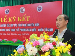 LỄ KÝ KẾT HỢP ĐỒNG NGUYÊN TẮC HỢP TÁC VÀ HỖ TRỢ CHUYÊN MÔN GIỮA BỆNH VIỆN ĐA KHOA ĐỐNG ĐA VÀ TRẠM Y TẾ PHƯỜNG VĂN MIẾU - QUỐC TỬ GIÁM 