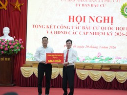 Xã Phú Cát khen thưởng 35 tập thể và 131 cá nhân có thành tích xuất sắc trong công tác bầu cử đại biểu Quốc hội khóa XVI và đại biểu HĐND các cấp nhiệm kỳ 2026-2031