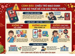 Cảnh báo thủ đoạn giả danh cơ quan thuế yêu cầu cài truy cập đường link giả mạo để chiếm đoạt tài sản