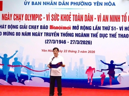 Phường Yên Hòa phát động Ngày chạy Olympic vì sức khỏe toàn dân năm 2026