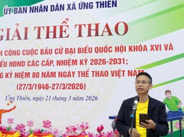 Xã Ứng Thiên sôi nổi giải thể thao chào mừng các sự kiện lớn