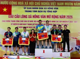 Sôi nổi Giải cầu lông Xã Hồng Vân mở rộng năm 2026 