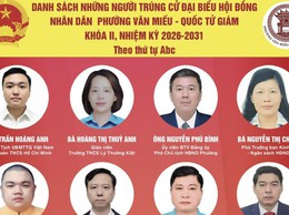 CÔNG BỐ DANH SÁCH ĐẠI BIỂU TRÚNG CỬ HĐND PHƯỜNG VĂN MIẾU – QUỐC TỬ GIÁM KHÓA II, NHIỆM KỲ 2026–2031