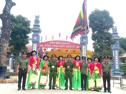 Công an xã Hồng Vân đảm bảo an ninh trật tự Lễ hội Đền Đại Lộ