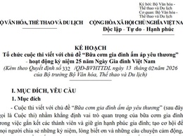Xã Phù Đổng triển khai hưởng ứng Cuộc thi viết với chủ đề “Bữa cơm gia đình ấm áp yêu thương” nhân kỷ niệm 25 năm Ngày Gia đình Việt Nam (28/6/2001 – 28/6/2026)