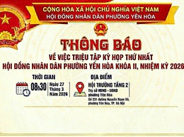 Thông báo Kỳ họp thứ nhất HĐND phường Yên Hòa khóa II, nhiệm kỳ 2026 - 2031