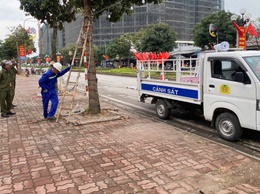 Công an xã Thiên Lộc ra quân duy trì đảm bảo trật tự văn minh đô thị, trật tự công cộng trên địa bàn xã.