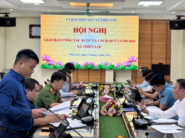 UBND xã Thiên Lộc giao ban công tác PCCC và CNCH quí I/2026