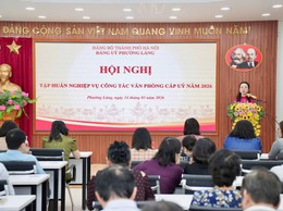 PHƯỜNG LÁNG TẬP HUẤN NGHIỆP VỤ CÔNG TÁC VĂN PHÒNG CẤP ỦY NĂM 2026, ĐẨY MẠNH CHUYỂN ĐỔI SỐ