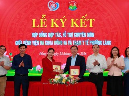 KÝ KẾT HỢP TÁC CHUYÊN MÔN GIỮA BỆNH VIỆN ĐA KHOA ĐỐNG ĐA VÀ TRẠM Y TẾ PHƯỜNG LÁNG: NÂNG TẦM Y TẾ CƠ SỞ