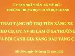 Trường THCS Hợp Thanh hỗ trợ tiền xăng xe cho 23 cán bộ, giáo viên, nhân viên ở cách xa trường
