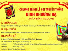 Chương trình Lễ hội truyền thống Đình Khương Hạ - Xuân Bính Ngọ 2026