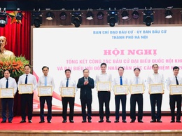 Phúc Thọ tiếp sóng Hội nghị Ủy ban Bầu cử Thành phố tổng kết công tác bầu cử đại biểu Quốc hội khóa XVI và đại biểu HĐND các cấp