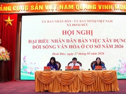 Hoài Đức tổ chức hội nghị đại biểu Nhân dân bàn việc xây dựng đời sống văn hóa ở cơ sở năm 2026
