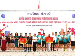 Sôi nổi Giải bóng chuyền hơi phường Yên Sở năm 2026: Lan tỏa phong trào thể dục thể thao quần chúng