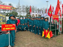 Ban Chỉ huy quân sự xã Minh Châu tham gia Lễ ra quân huấn luyện năm 2026.