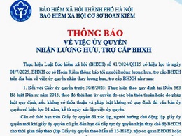 ỦY BAN NHÂN DÂN PHƯỜNG VĂN MIẾU – QUỐC TỬ GIÁM TRÂN TRỌNG THÔNG TIN ĐỂ NHÂN DÂN TRÊN ĐỊA BÀN BIẾT VÀ THỰC HIỆN: THÔNG BÁO VỀ VIỆC ỦY QUYỀN NHẬN LƯƠNG HƯU, TRỢ CẤP BẢO HIỂM XÃ HỘI