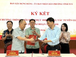 PHƯỜNG VĨNH TUY: TỔ CHỨC KÝ KẾT CHƯƠNG TRÌNH PHỐI HỢP CÔNG TÁC TUYÊN GIÁO, DÂN VẬN