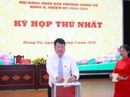 Phường Giảng Võ kiện toàn bộ máy chính quyền nhiệm kỳ 2026-2031