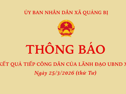 Thông báo: Kết quả tiếp công dân của Lãnh đạo UBND xã ngày 25/3/2026