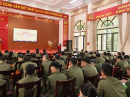 Công an xã Quảng Bị tổ chức tập huấn kỹ năng điều khiển, phân luồng giao thông cho lực lượng an ninh cơ sở