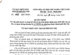 Thanh Oai đứng thứ 9/25 xã nhóm III về Chỉ số cải cách hành chính năm 2025