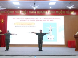 Công an xã Mê Linh tập huấn kỹ năng điều khiển, phân luồng giao thông và hỗ trợ giải quyết một số tình huống khi tham gia bảo đảm trật tự ATGT
