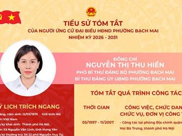 TIỂU SỬ TÓM TẮT ĐỒNG CHÍ NGUYỄN THỊ THU HIỀN - PHÓ BÍ THƯ ĐẢNG ỦY, CHỦ TỊCH UBND PHƯỜNG ỨNG CỬ ĐẠI BIỂU HỘI ĐỒNG NHÂN DÂN PHƯỜNG BẠCH MAI NHIỆM KỲ 2026- 2031