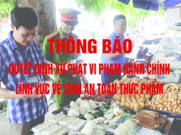 Thông báo quyết định xử phạt vi phạm hành chính