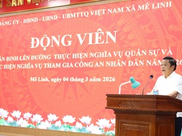 Xã Mê Linh động viên tân binh lên đường nhập ngũ năm 2026