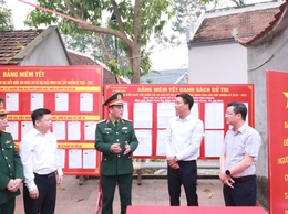 Đoàn công tác số 12 của Thành phố Hà Nội kiểm tra công tác chuẩn bị bầu cử tại 8 xã thuộc đơn vị bầu cử số 15