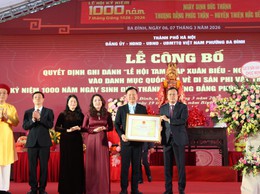 Ba Đình công bố Lễ hội Tam giáp là Di sản văn hóa phi vật thể quốc gia, kỷ niệm 1.000 năm Ngày sinh Đức Thánh Huyền Thiên Hắc Đế