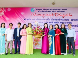 Hội LHPN xã Phú Nghĩa: Sôi nổi đồng diễn dân vũ, giao lưu văn nghệ kỷ niệm 116 năm ngày Quốc tế Phụ nữ 8/3/1910 – 8/3/2026 và 1986 năm cuộc khởi nghĩa Hai Bà Trưng