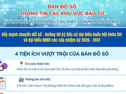 PHƯỜNG CẦU GIẤY: RA MẮT BẢN ĐỒ SỐ THÔNG TIN KHU VỰC BẦU CỬ - ĐỔI MỚI ỨNG DỤNG CHUYỂN ĐỔI SỐ PHỤC VỤ CỬ TRI