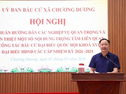 Uỷ ban bầu cử xã tổ chức tập huấn nghiệp vụ công tác bầu cử đại biểu Quốc hội khoá XVI và đại biểu HĐND các cấp nhiệm kỳ 2026-2031