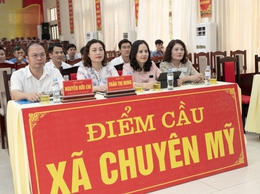 Chuyên Mỹ dự trực tuyến Tổng kết toàn quốc công tác bầu cử đại biểu Quốc hội khóa XVI và đại biểu HĐND các cấp, nhiệm kỳ 2026-2031