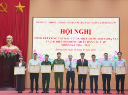 Tổng kết công tác bầu cử: Xã Hương Sơn biểu dương 166 tập thể, cá nhân tiêu biểu