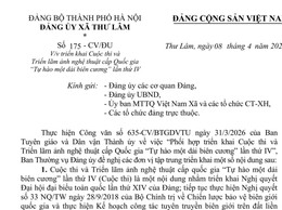 Đảng ủy xã Thư Lâm ban hành Công văn số 175-CV/ĐU V/v triển khai Cuộc thi và Triển lãm ảnh nghệ thuật cấp Quốc gia 